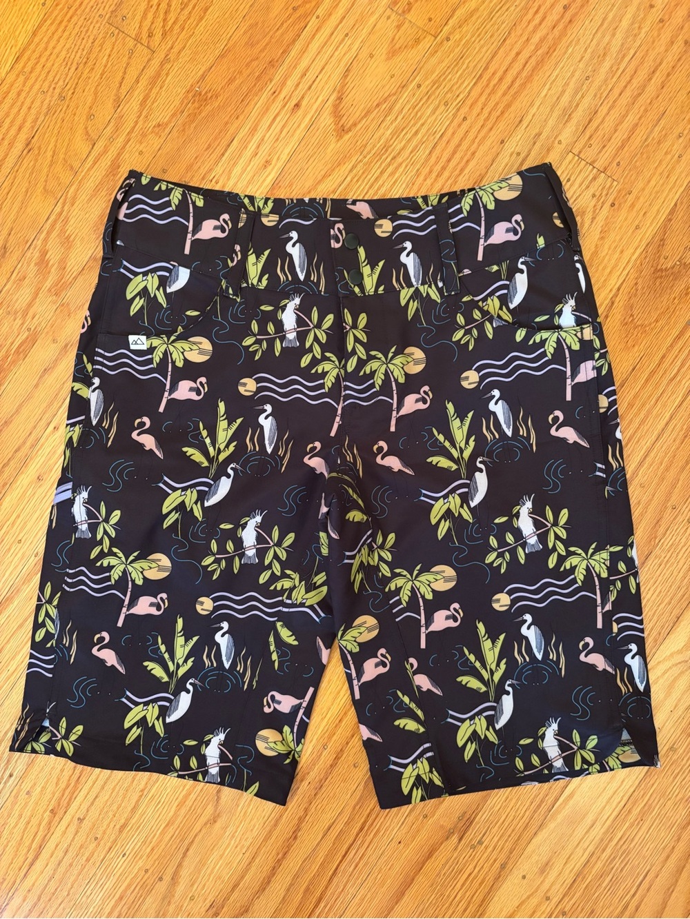 Wild Rye Women's Black Tropical Print Bike Shorts